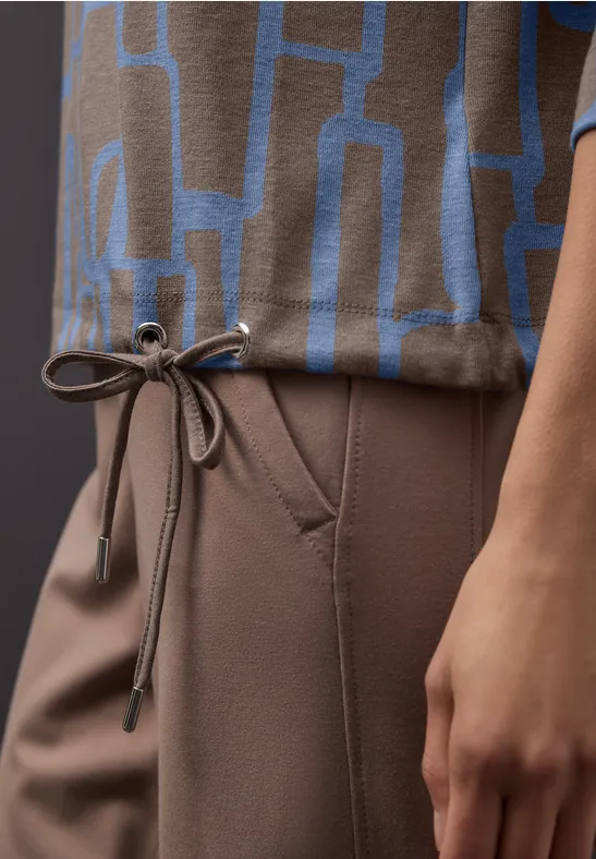 Print Shirt mit Tunnelzug frosted blue