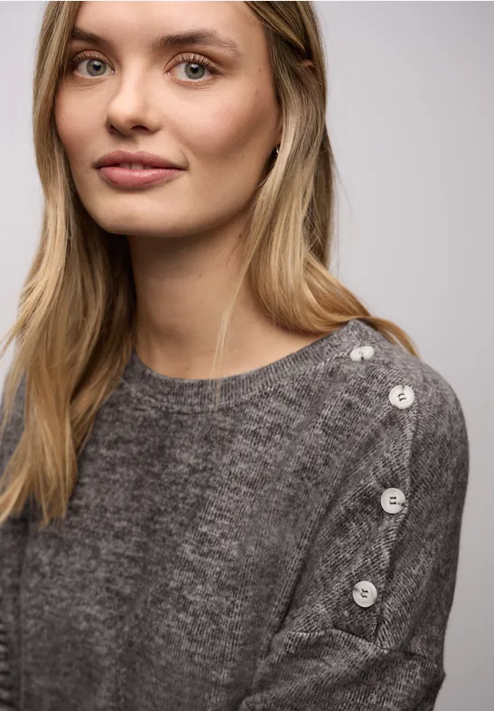 Softes Shirt mit Knöpfen rustic brown mel.