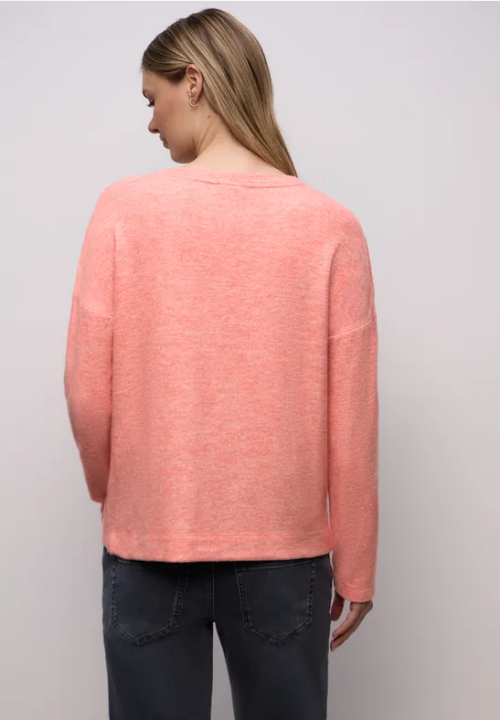 Softes Shirt mit Knöpfen striking coral mel.