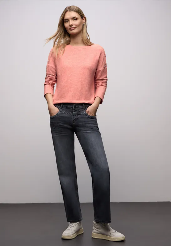 Softes Shirt mit Knöpfen striking coral mel.