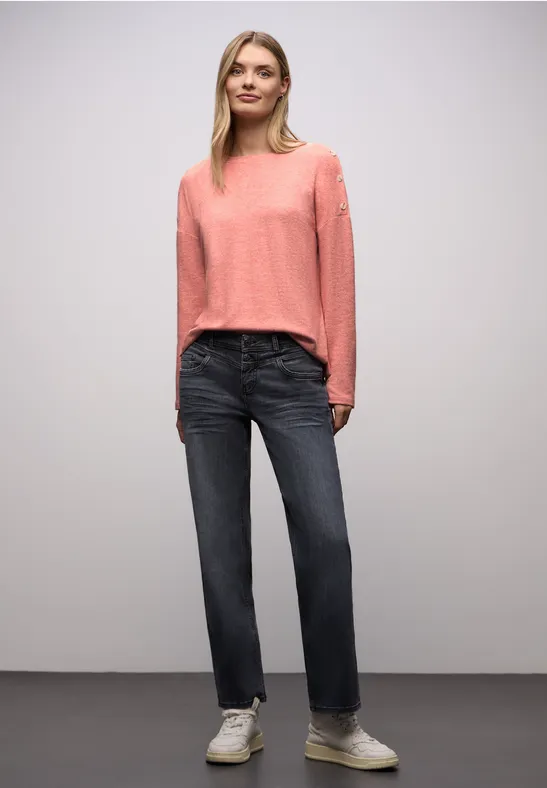 Softes Shirt mit Knöpfen striking coral mel.