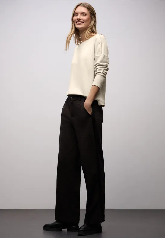 Softes Shirt mit Knöpfen cotton beige mel.