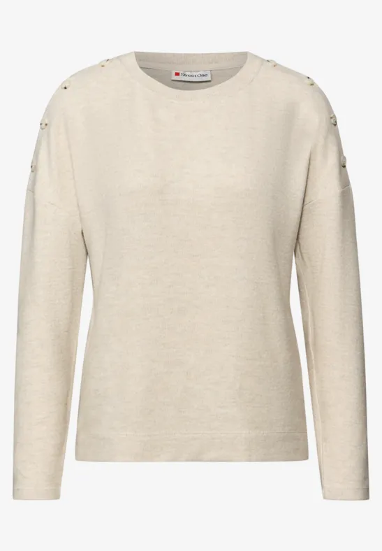 Softes Shirt mit Knöpfen cotton beige mel.