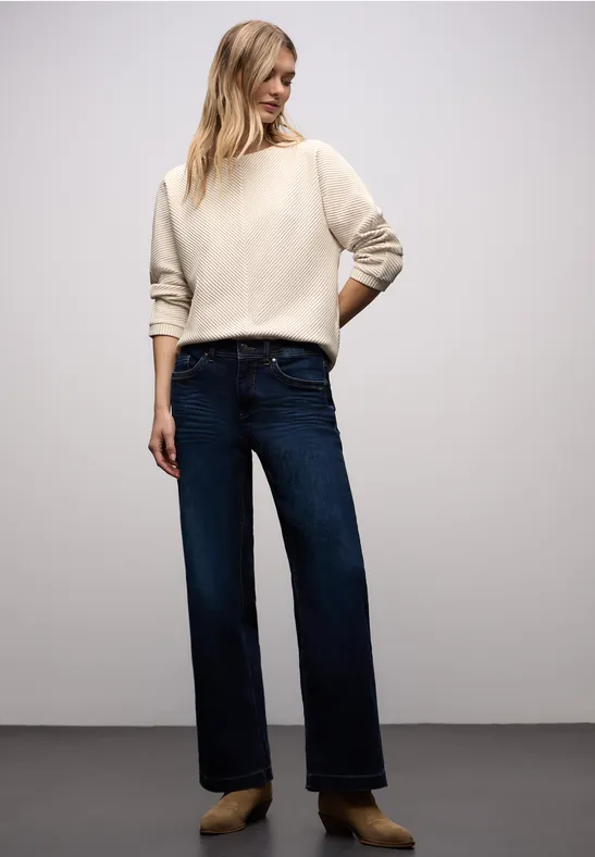 Shirt met structuur, tweekleurig off white