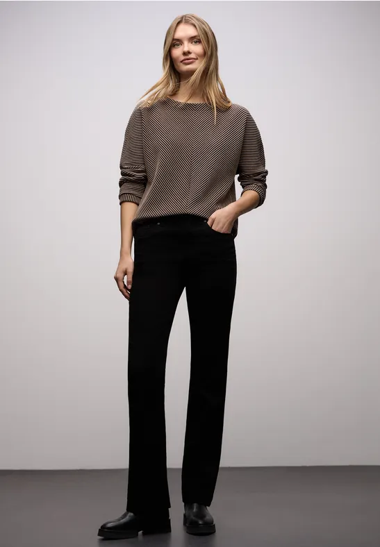 Shirt met structuur, tweekleurig darkest brown