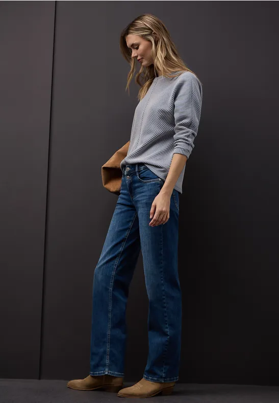 Two-Tone Strukturshirt frosted blue