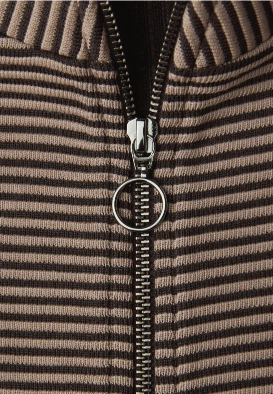 Two-Tone Strukturjacke darkest brown