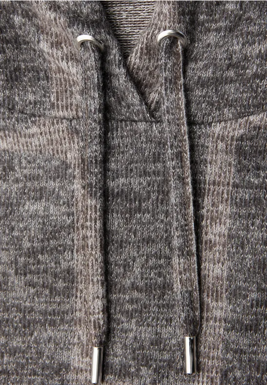 Gedessineerd shirt met capuchon darkest brown