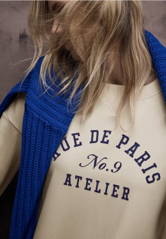 Shirt mit Wording cotton beige