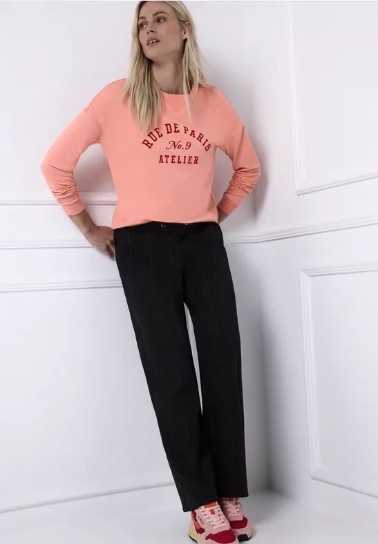 Shirt mit Wording light apricot