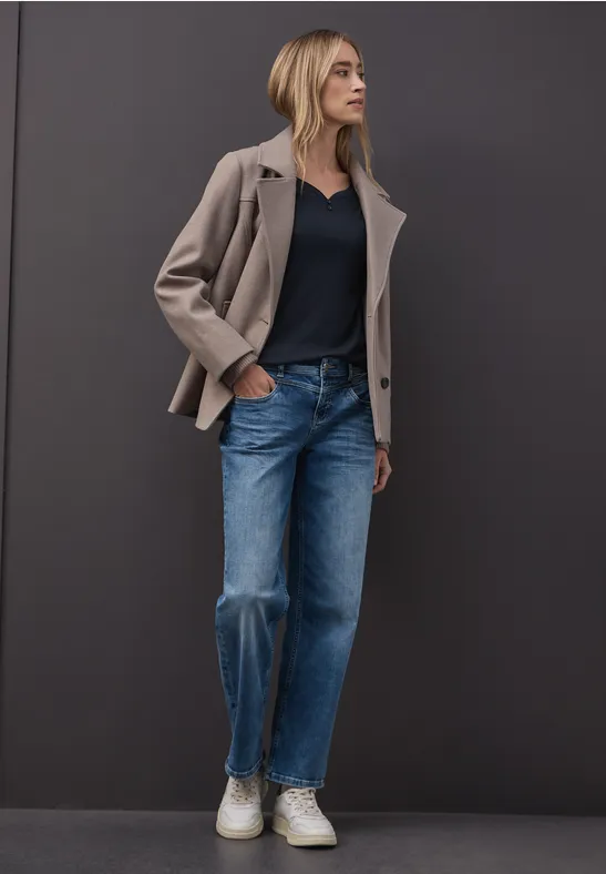 Basic Shirt mit Knopfdetail deep blue