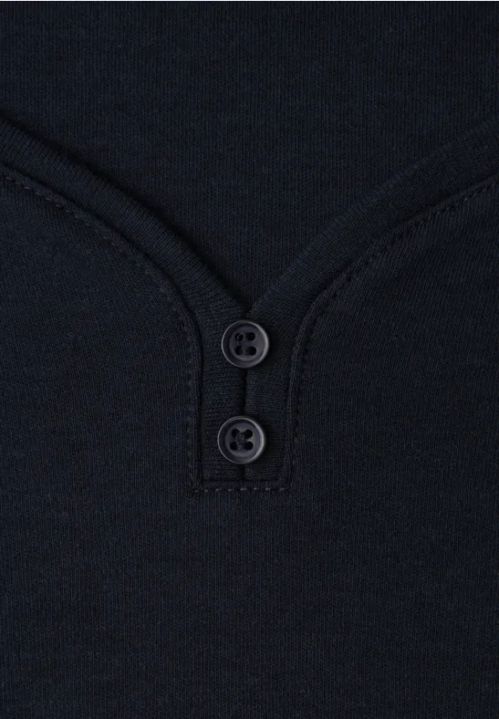 Basic Shirt mit Knopfdetail deep blue
