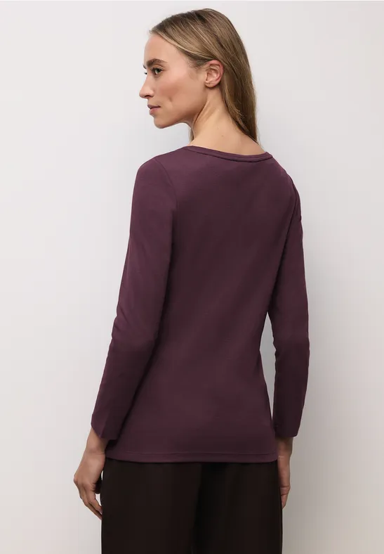 Basic Shirt mit Knopfdetail jazz berry