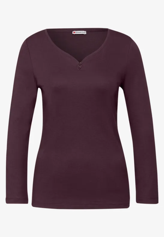 Basic Shirt mit Knopfdetail jazz berry