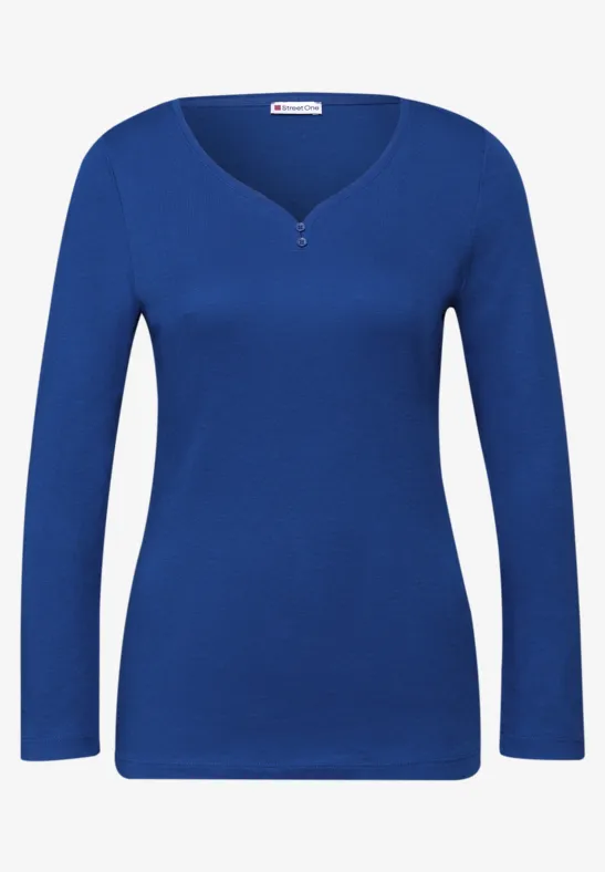 Basic shirt met knoopdetail null