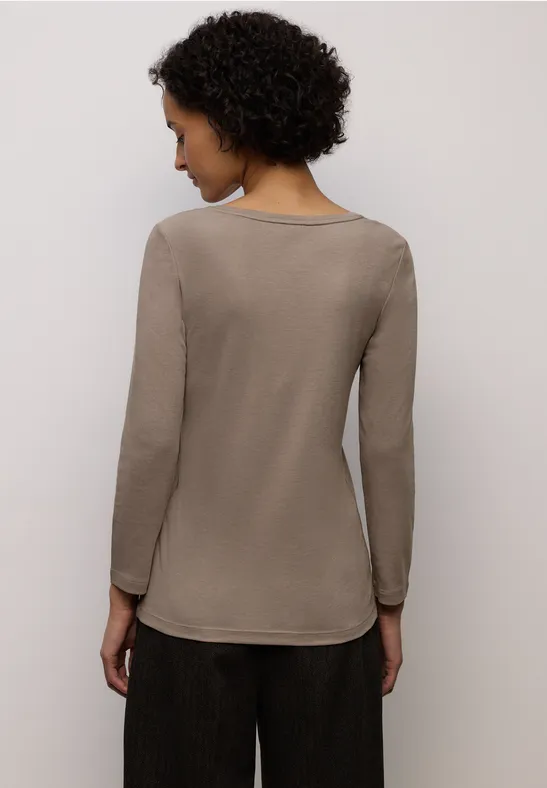 Basic shirt met knoopdetail null
