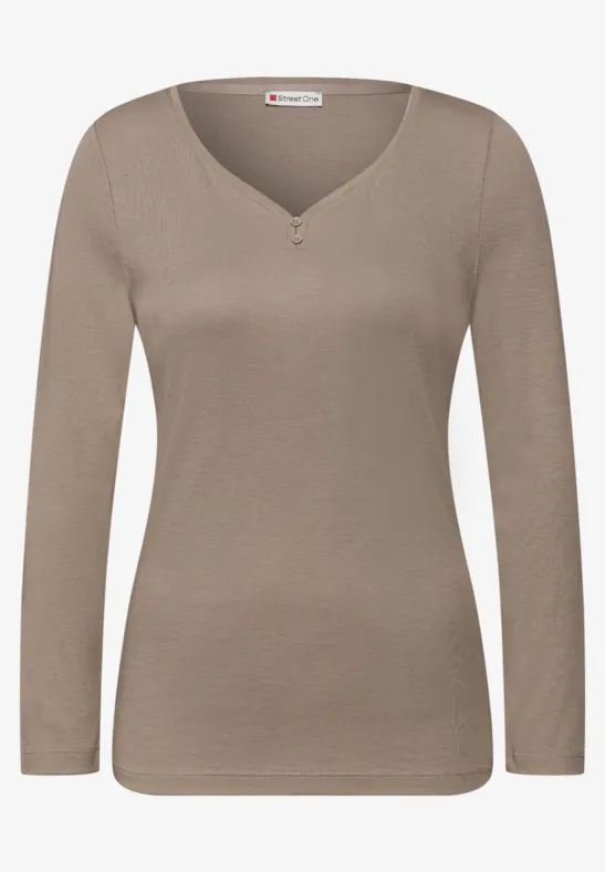 Basic shirt met knoopdetail null