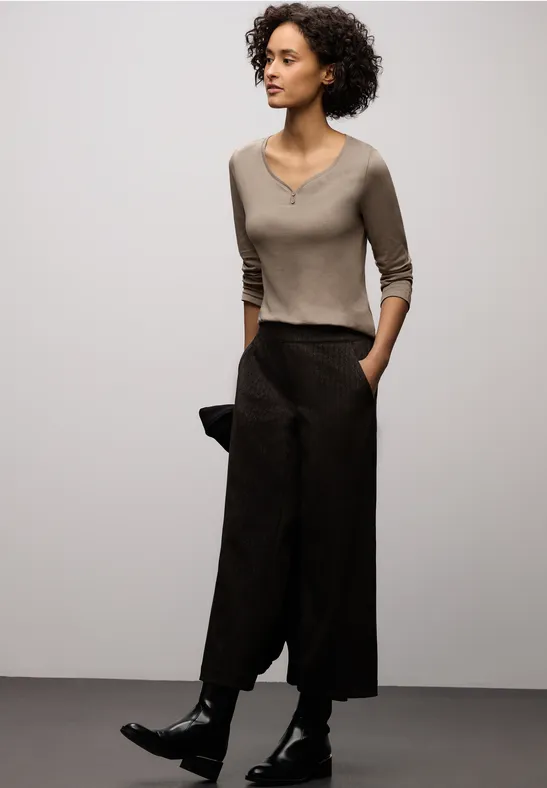 Basic shirt met knoopdetail null