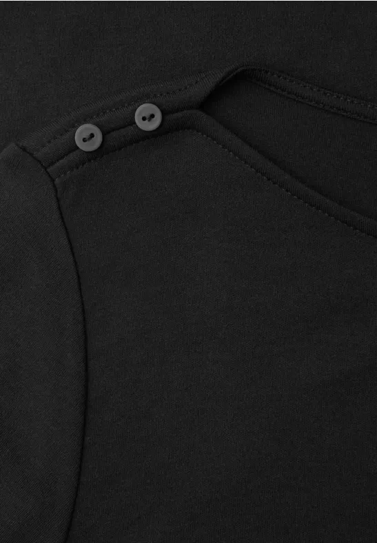 T-shirt avec détails de boutons Black