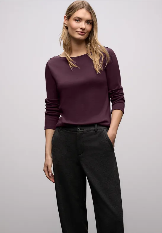 T-shirt avec détails de boutons Jazz Berry