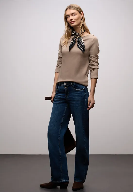 T-shirt avec détails de boutons light terra mocha