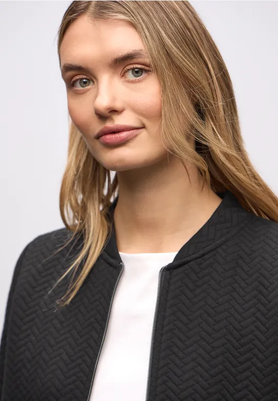 Jas met structuur Black