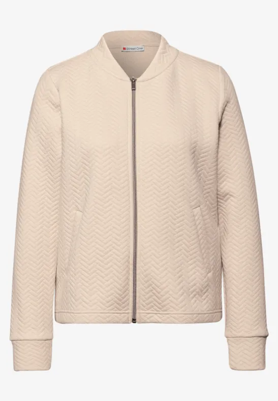 Jas met structuur cotton beige