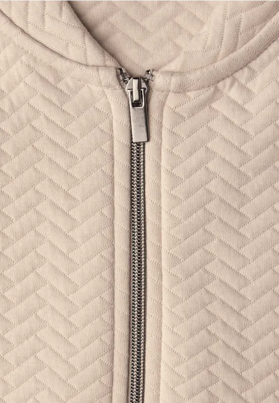 Jas met structuur cotton beige