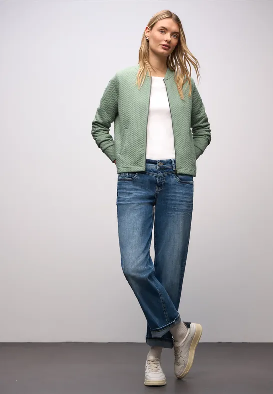 Jas met structuur dark serene green