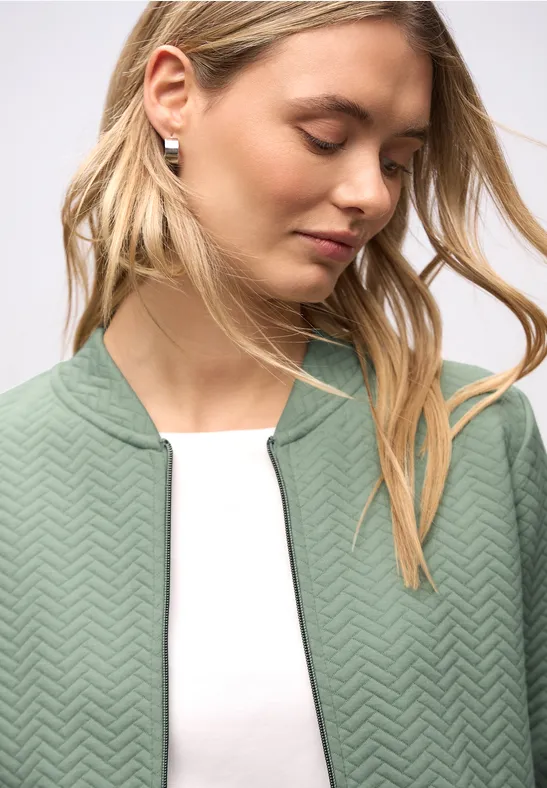 Jas met structuur dark serene green