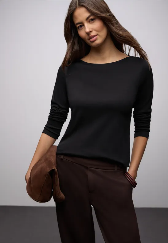 Shirt in Unifarbe Black