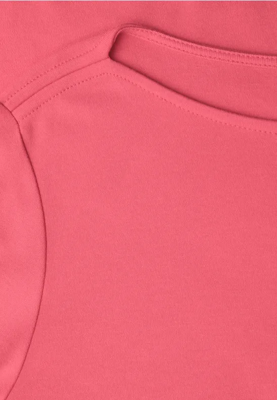 Shirt in Unifarbe striking coral