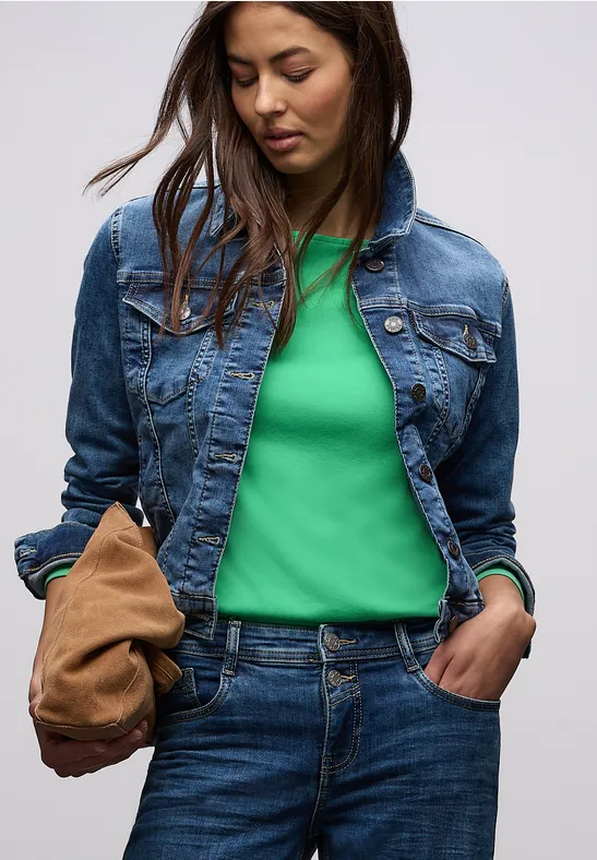 Shirt in Unifarbe arcadia green