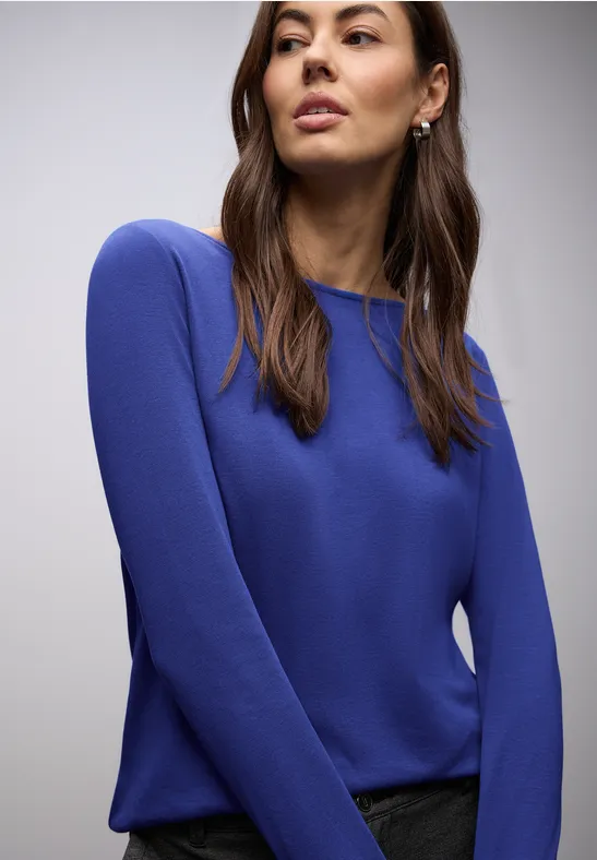 Shirt in Unifarbe amparo blue