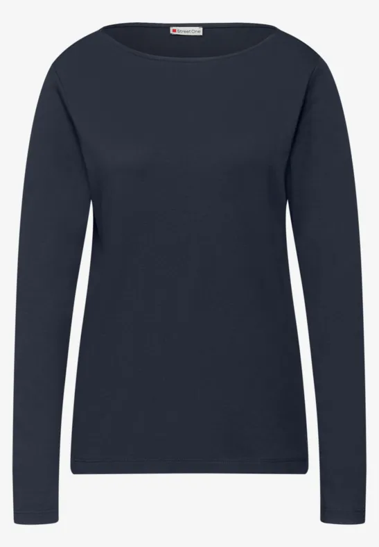 Shirt in Unifarbe shadowed navy