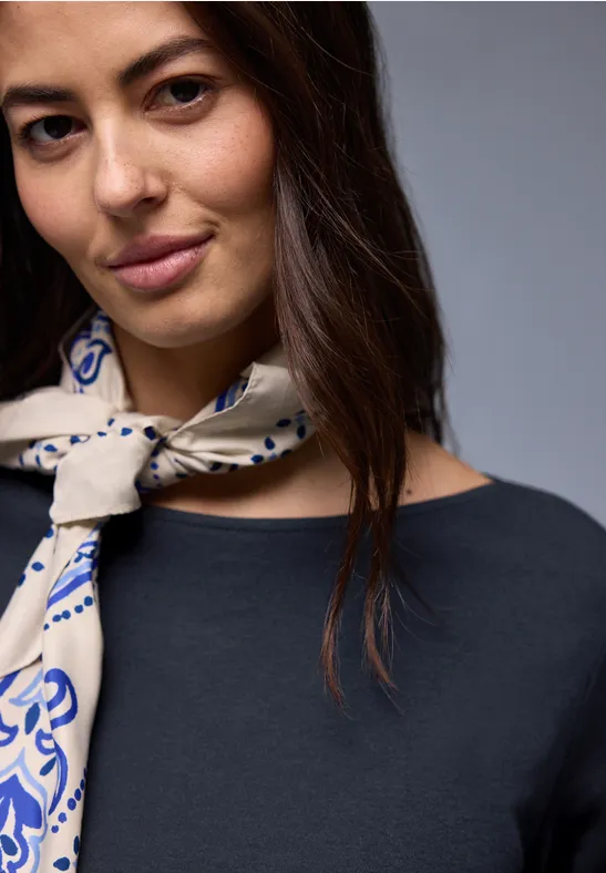 Shirt in Unifarbe shadowed navy