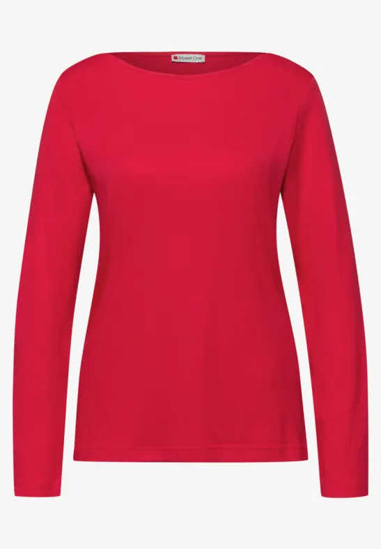 Shirt in Unifarbe salsa red