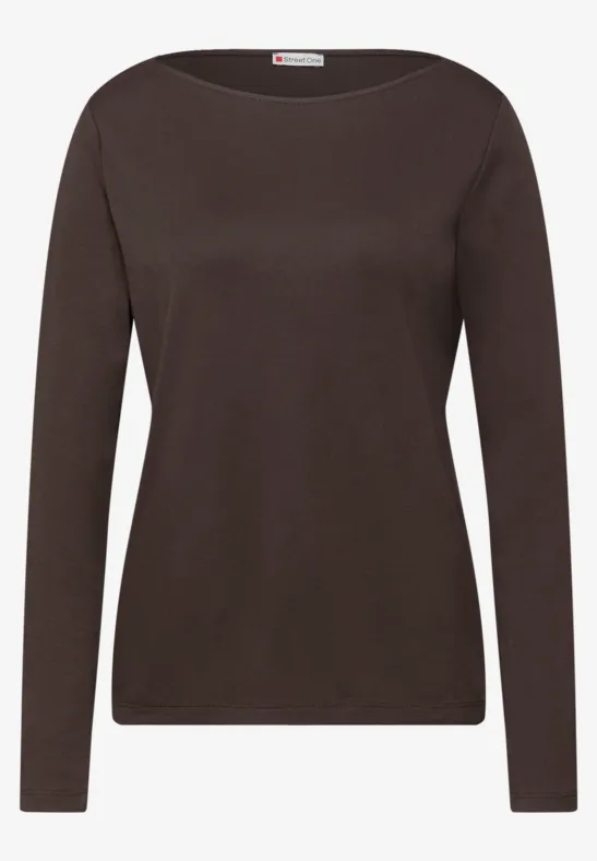 Shirt in Unifarbe molten earth