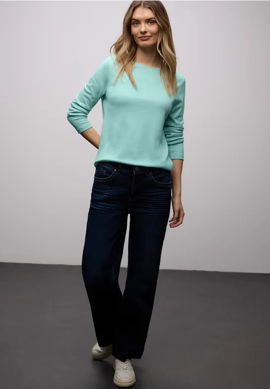 Shirt in Unifarbe misty mint