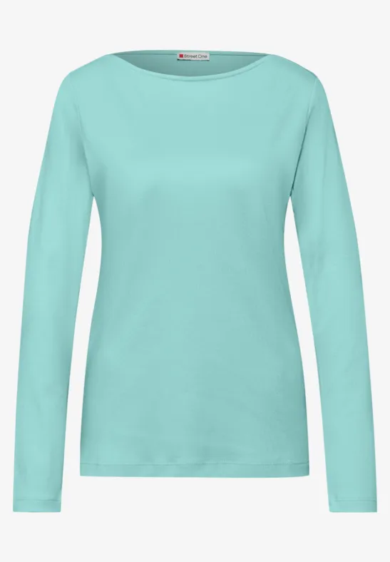 Shirt in Unifarbe misty mint