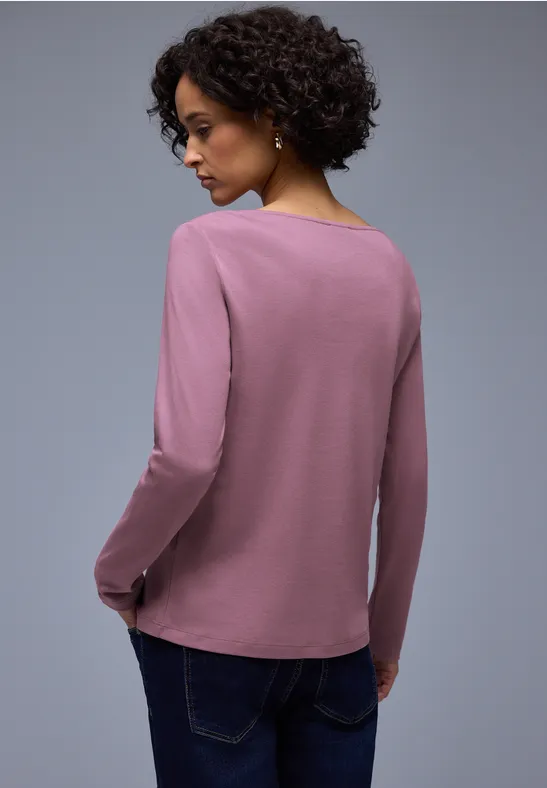 Shirt in Unifarbe muted plum