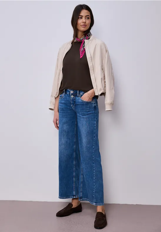 T-shirt à col rond en tricot espresso brown