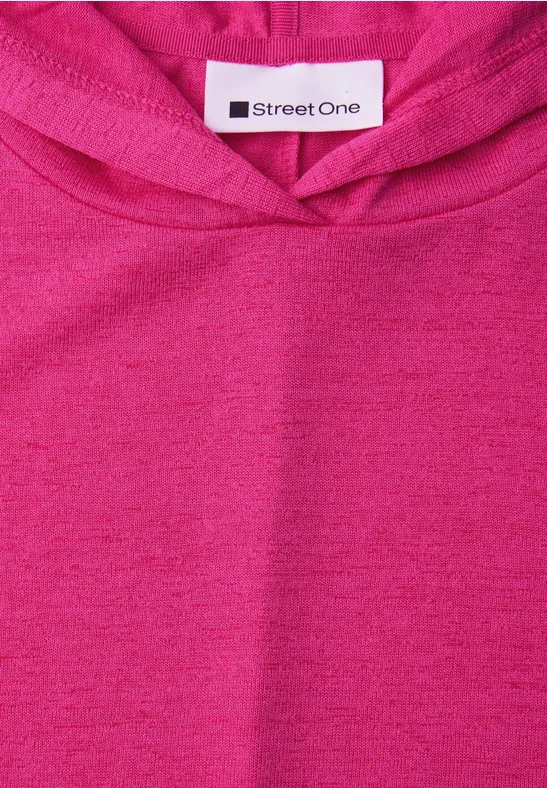 T-shirt à manches courtes avec capuche et cordon de serrage magenta dream