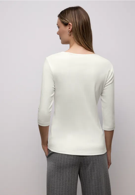 Shirt met hartvormige halslijn off white