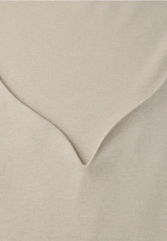 Koszulka z dekoltem w kształcie serca cotton beige