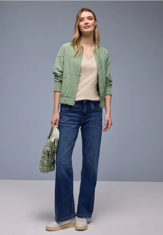 Koszulka z dekoltem w kształcie serca cotton beige