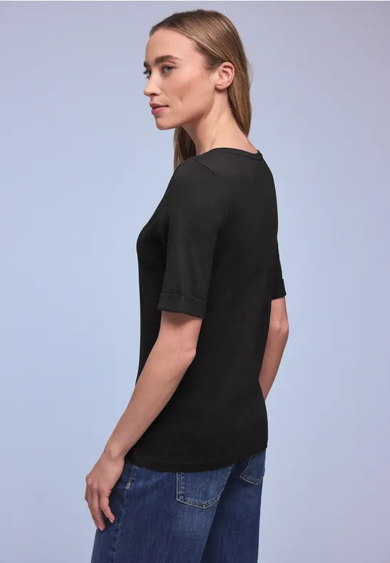 Shirt met omslag Black