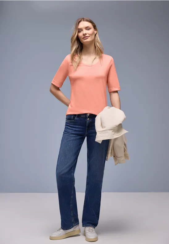 T-shirt avec turn-up light apricot