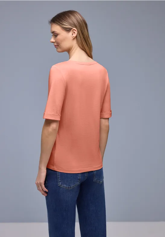 T-shirt avec turn-up light apricot