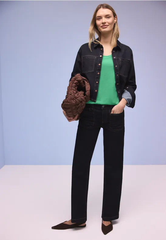 T-Shirt mit Turn-Up arcadia green